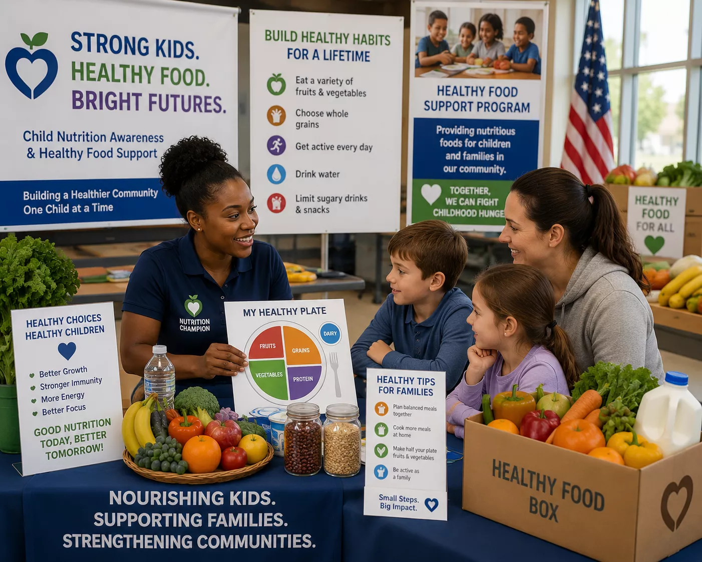 Child nutrition awareness and healthy food support