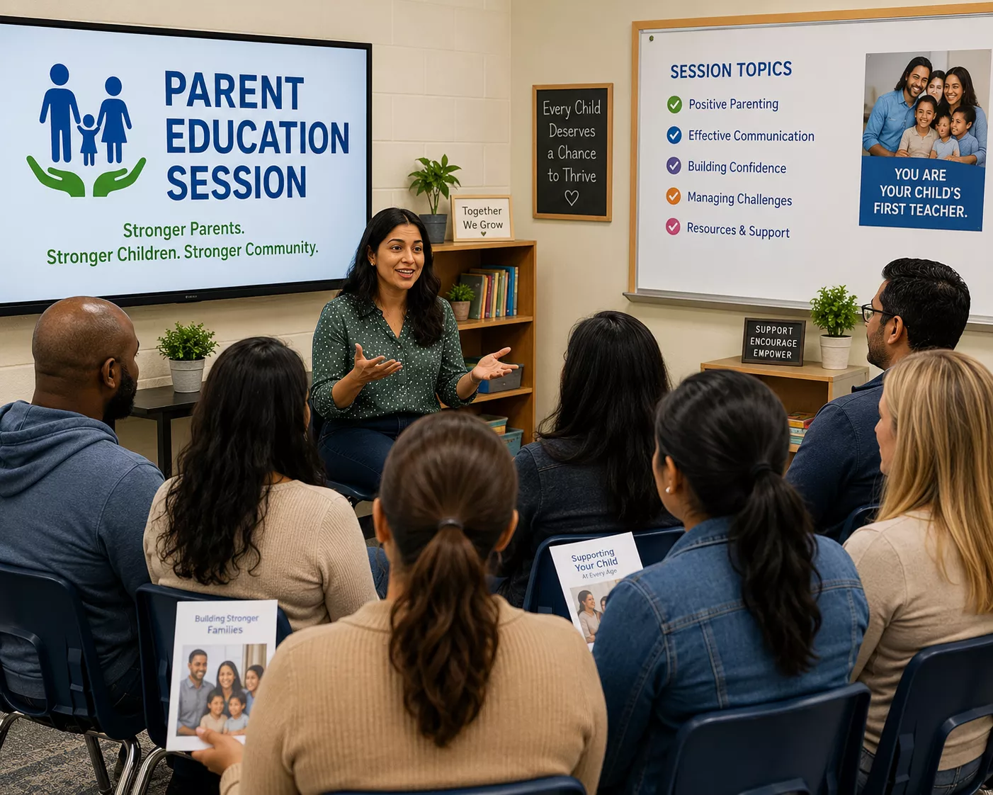 Parent education session about child nutrition